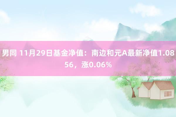 男同 11月29日基金净值：南边和元A最新净值1.0856，涨0.06%