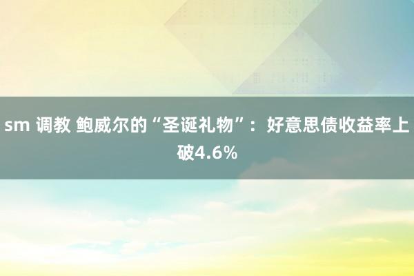 sm 调教 鲍威尔的“圣诞礼物”：好意思债收益率上破4.6%