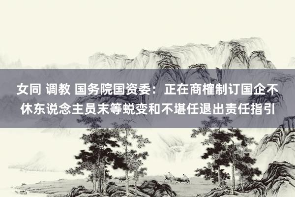 女同 调教 国务院国资委：正在商榷制订国企不休东说念主员末等蜕变和不堪任退出责任指引