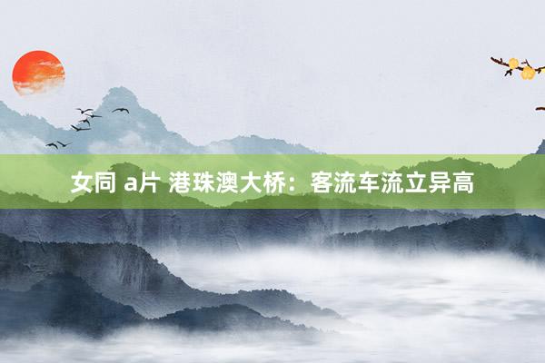 女同 a片 港珠澳大桥：客流车流立异高