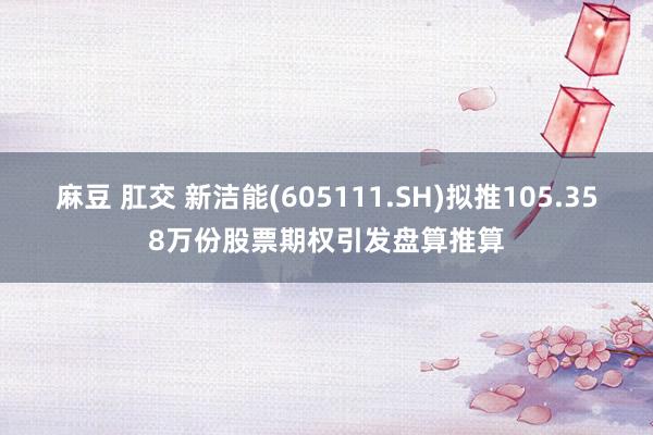 麻豆 肛交 新洁能(605111.SH)拟推105.358万份股票期权引发盘算推算