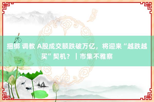 捆绑 调教 A股成交额跌破万亿，将迎来“越跌越买”契机？｜市集不雅察