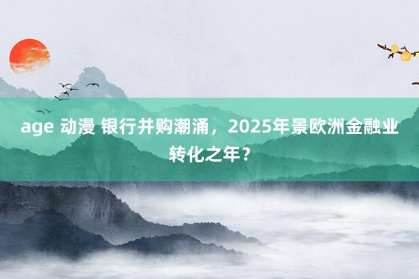 age 动漫 银行并购潮涌，2025年景欧洲金融业转化之年？