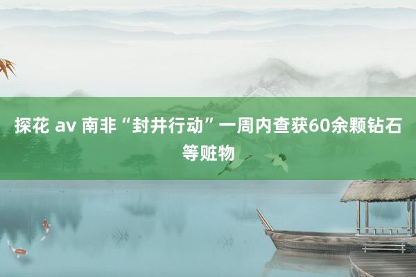 探花 av 南非“封井行动”一周内查获60余颗钻石等赃物